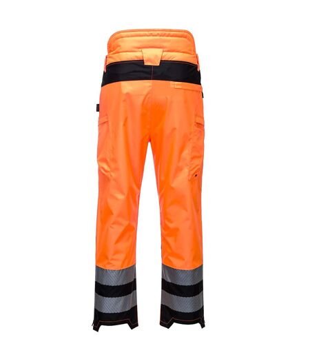 Portwest Mens PW3 Extreme High-Vis Safety Rain Trousers (Orange/Black) - UTPW499