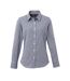 Premier Womens/Ladies Microcheck Long Sleeve Shirt (Navy/White) - UTRW5523
