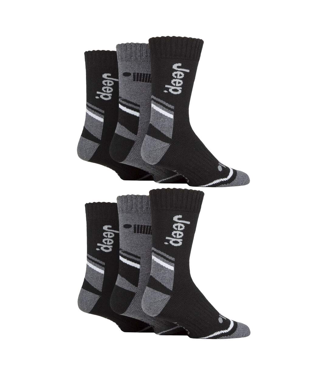 Mens 6 Pack Walking Boot Socks | Polyester Outdoor Socks for Hiking-3