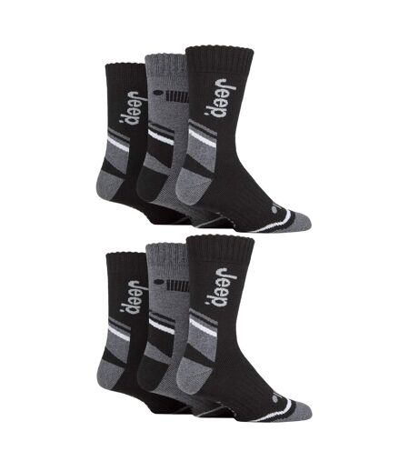 Mens 6 Pack Walking Boot Socks | Polyester Outdoor Socks for Hiking