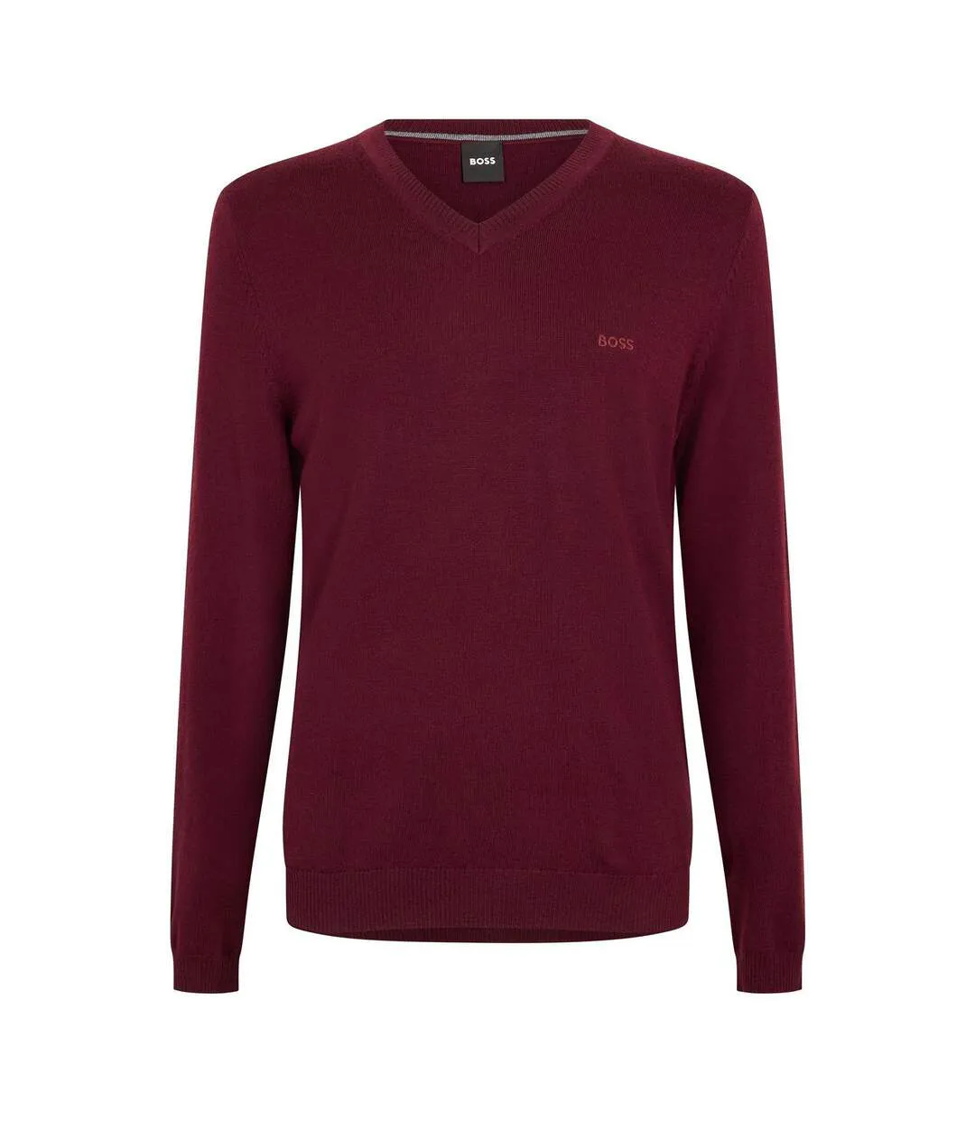 Mens Batisse V Neck Sweater Top Dark Red Boss-1