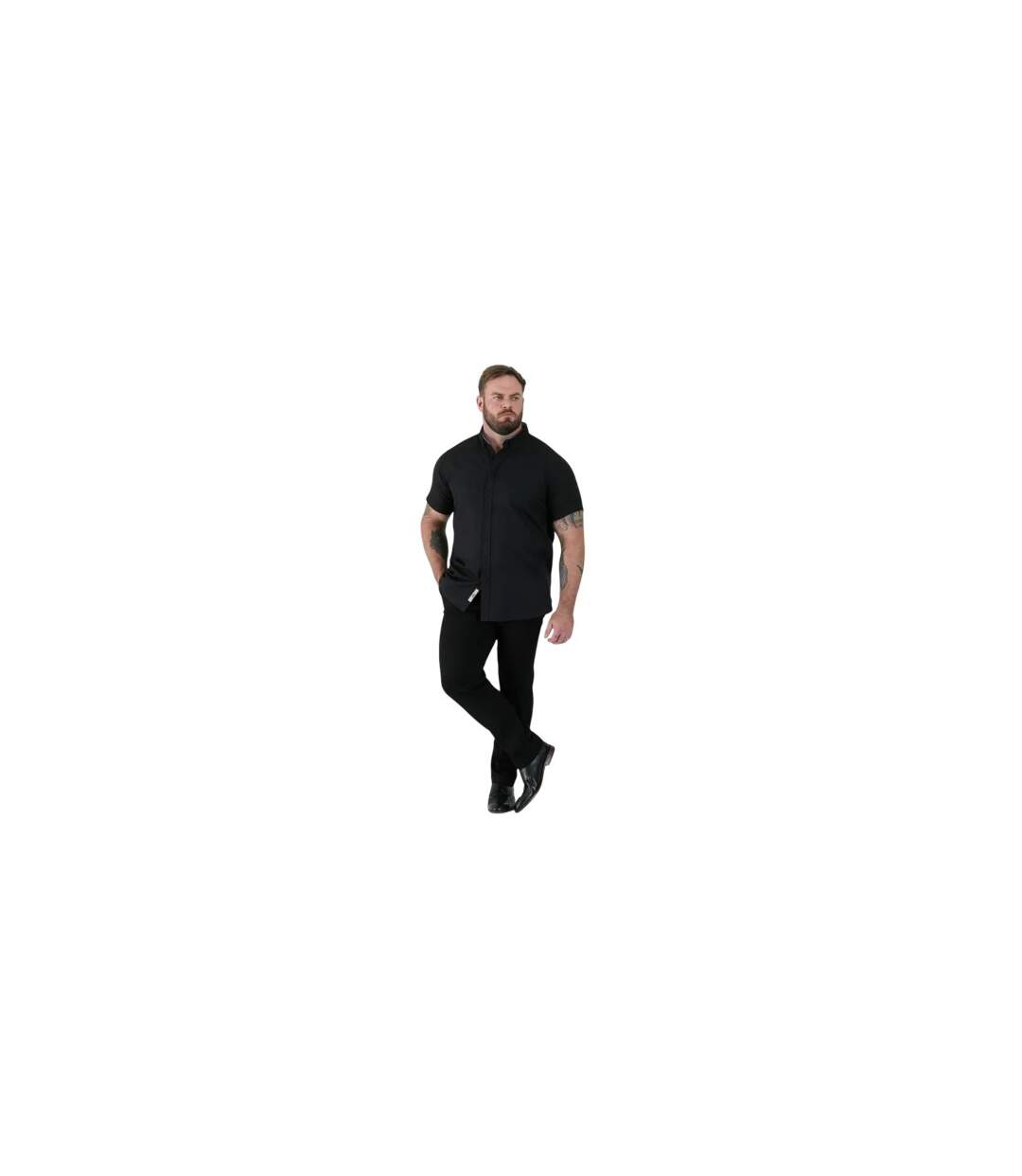 Mens James D555 Oxford Kingsize Tall Shirt Black Duke-1