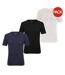 Lot De 3  T-shirts Homme Bleu Marine Noir Blanc Boss-2