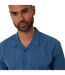 Mens Embroidered Collared Short-sleeved Bowling Shirt Denim Threadbare-4