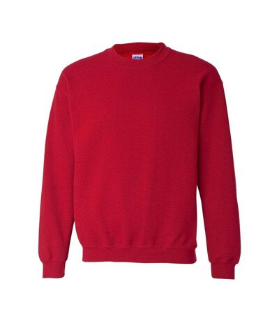 Unisex adult heavy blend crew neck sweatshirt antique cherry red Gildan