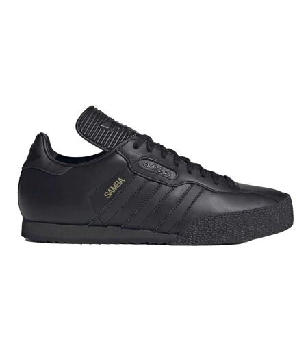 Childrens/kids Samba Super Leather Trainers Black Gold Adidas