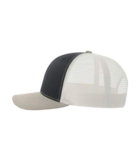 Casquette Trucker Motif/style 6 Panneaux Sonic-s Adulte Bleu Marine Gris Blanc Atlantis Headwear