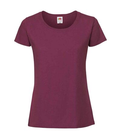 T-shirt iconic femme bordeaux Fruit of the Loom