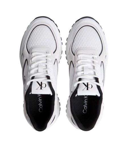 Womens/ladies Chunky Trainers White Black Calvin Klein