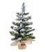 Sapin de Noël artificiel Blooming effet enneigé avec pot couvert de jute - H. 50 cm - Vert et blanc