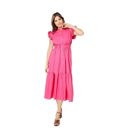 Robe mi-longue femme framboise Principles