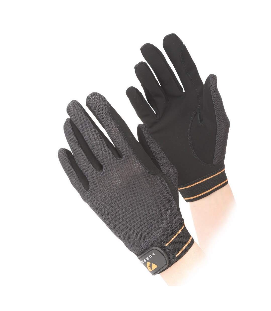 Unisex adult mesh riding gloves black Aubrion