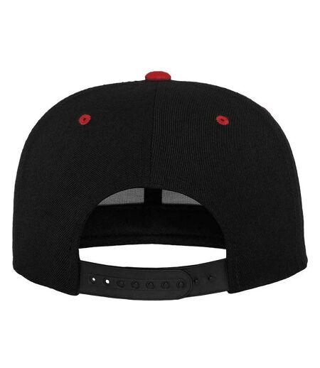 Yupoong Mens Fashion Print Premium Snapback Cap (Black/ Floral Red)