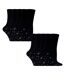 10 Pairs Ladies Black Cotton Crew Socks Hearts & Bows Everyday Socks-1