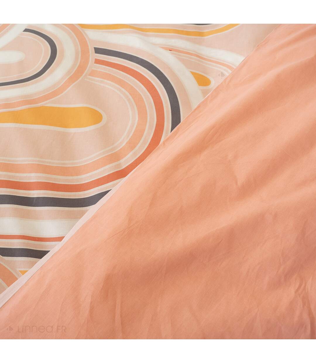 Parure de lit LOVE pur coton rose Taie 63x63 cm-5