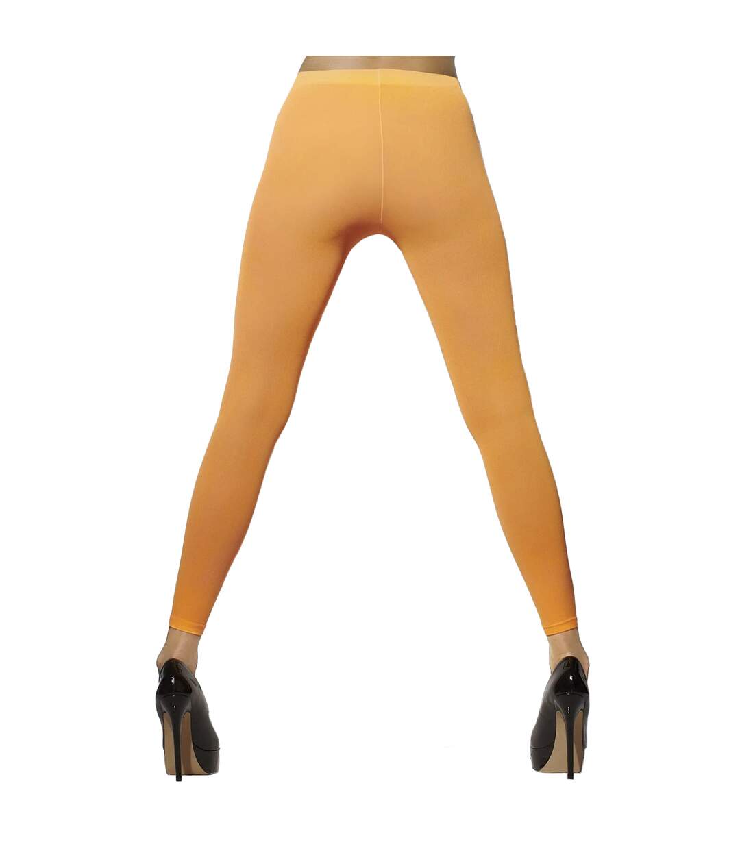 Collant sans pieds 80s party femme orange fluo Smiffys-1