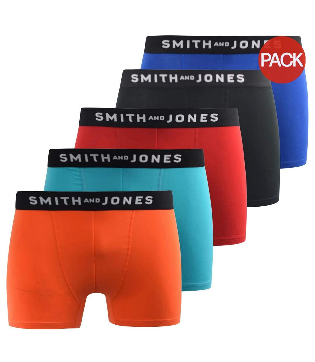 Pack of 5  Mens tovin boxer shorts  multicoloured Smith & Jones-1