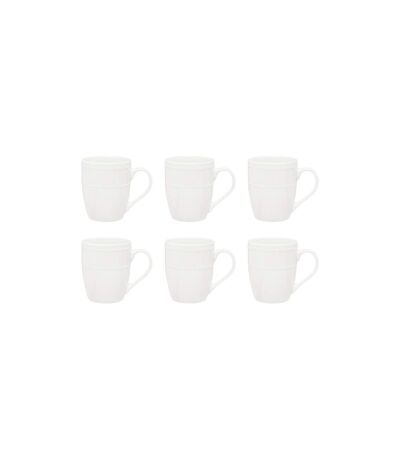 Lot de 6 Mugs en Porcelaine Perle 35cl Blanc