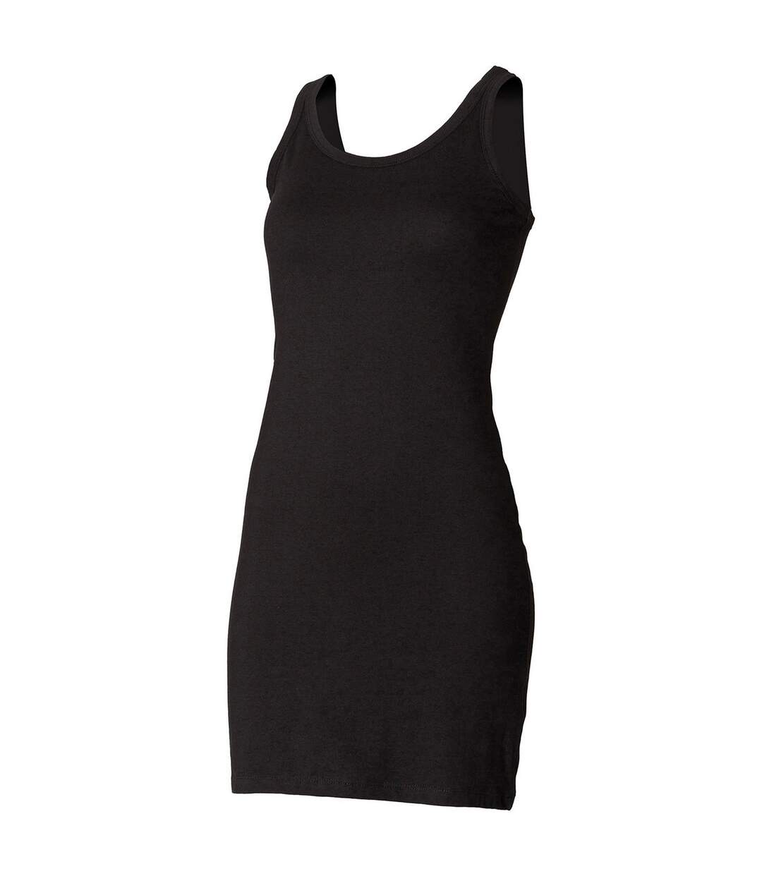 Womens/ladies Tank Dress Black Skinni Fit-1