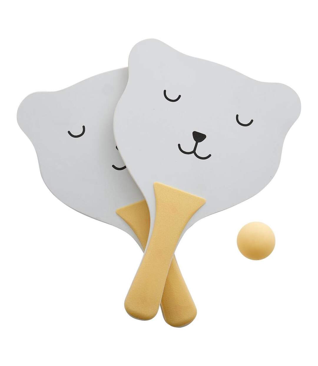 Jeu de Raquettes de Plage Ourson 28cm Naturel-1