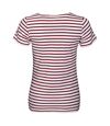 SOLS Womens/Ladies Miles Striped Short Sleeve T-Shirt (White/Red)