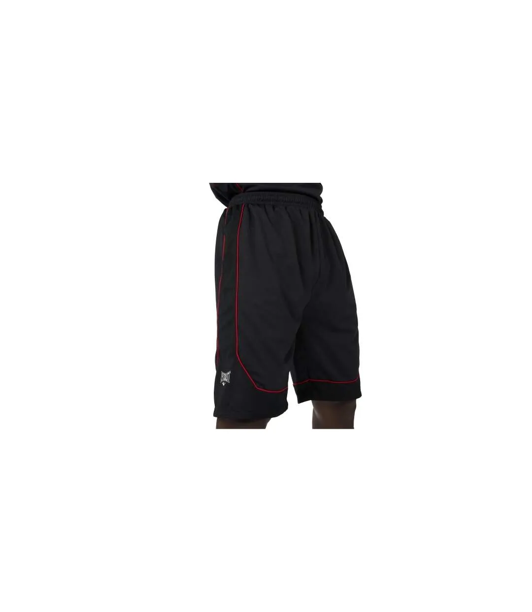 Mens Loose Basketball Shorts Black Red Everlast-1
