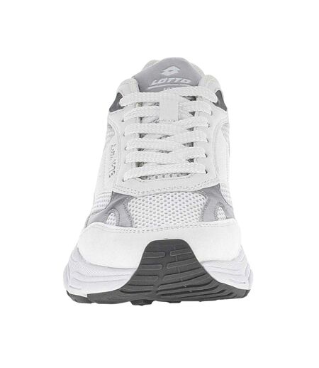 Baskets Motif/style Détail Métallique Boston Femme Blanc Argenté Lotto