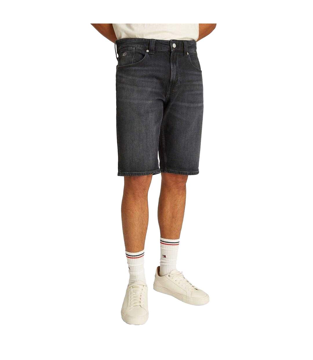 Mens Ronnie Denim Shorts Black Denim Tommy Jeans-4
