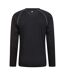 Mens Endurance Long-sleeved T-shirt Jet Black Mountain Warehouse-1