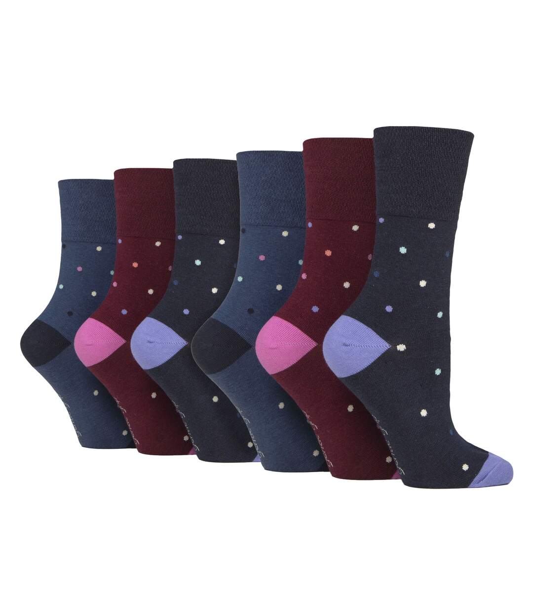 Gentle Grip - 6 Paires Chaussettes Femme Coton Douces Sans Élastique-1