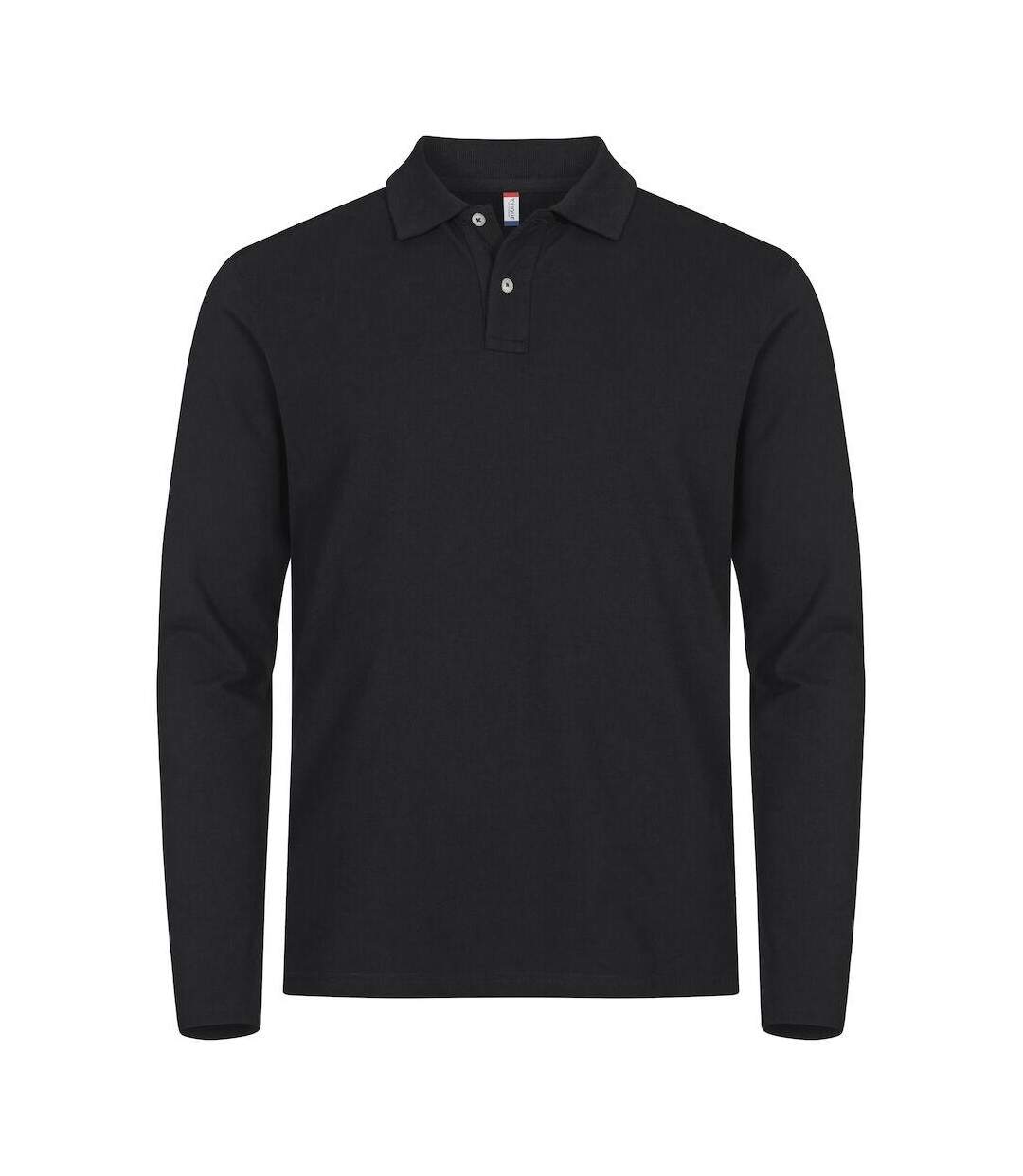 Polo Manches Longues Premium Homme Noir Clique-1