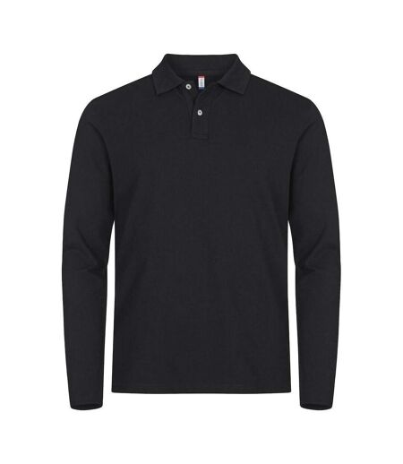 Polo Manches Longues Premium Homme Noir Clique