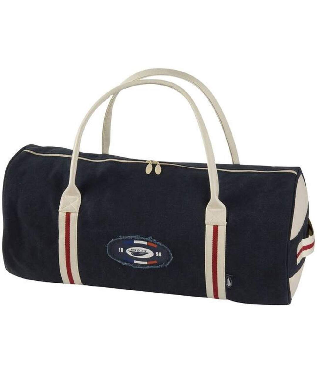 Sac de voyage canvas - PK023 ECUSSON - bleu marine beige et rouge-1