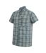 Chemise De Voyage Manches Courtes Motif/style À Carreaux Homme Bleu De Gris À Carreaux Regatta-4