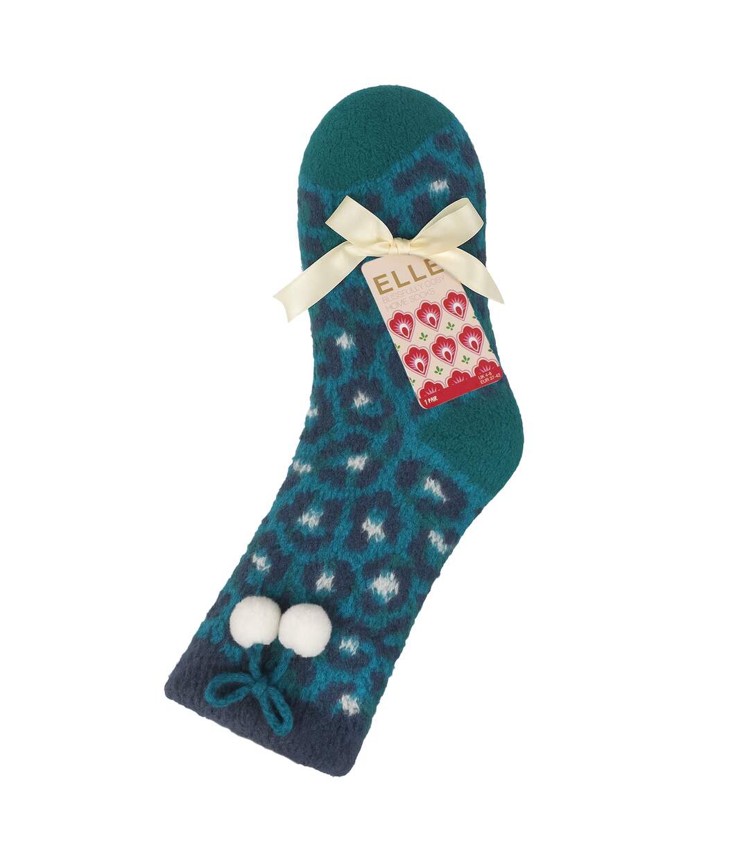 1 Pair Ladies Sherpa Lined Grip Socks - Warm Fluffy Cosy Non-Slip Comfort-2