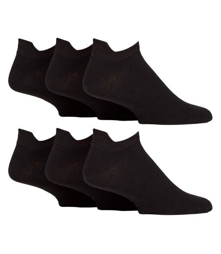 6 Pair Mens Trainer Socks With Lip Cotton Rich Black White