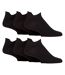 6 Pair Mens Trainer Socks With Lip Cotton Rich Black White-1