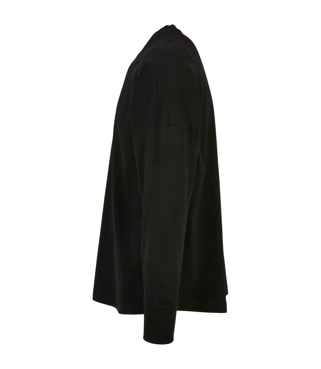 Mens Cut-on Oversized Long-sleeved T-shirt Black Build Your Brand-3
