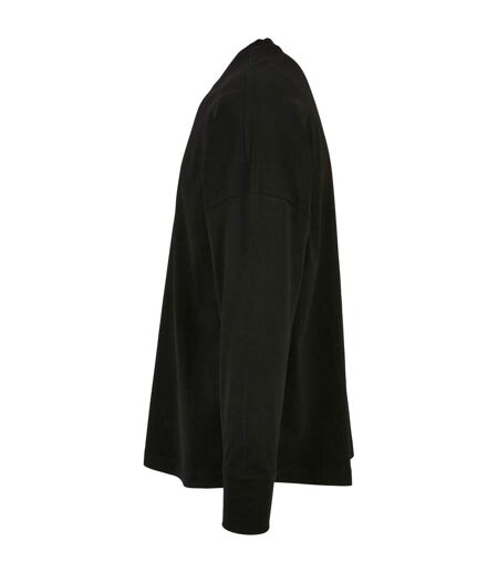 Mens Cut-on Oversized Long-sleeved T-shirt Black Build Your Brand