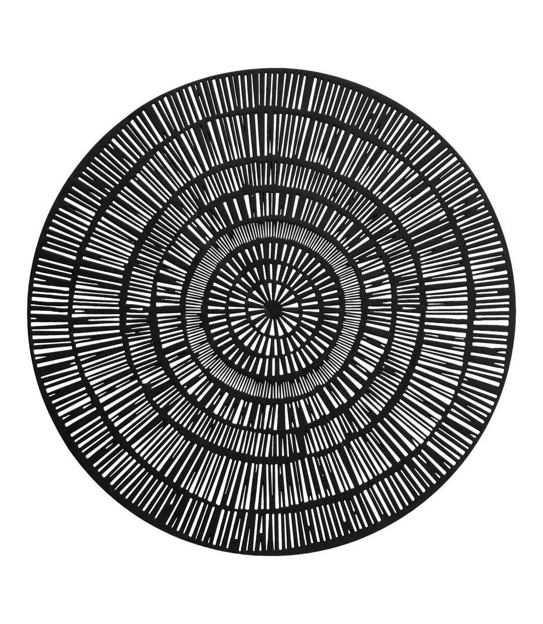 Set de Table Rond Déco Rayon 38cm Noir-1