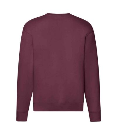 Mens premium drop shoulder sweatshirt burgundy Fruit of the Loom