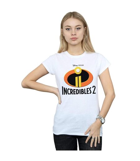 Disney T-shirt en coton à logo emblématique Femmes/Dames Incredibles 2 (Blanc) - UTBI35979
