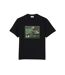 Mens Grid Crocodile Cotton T-shirt Black Lacoste-2