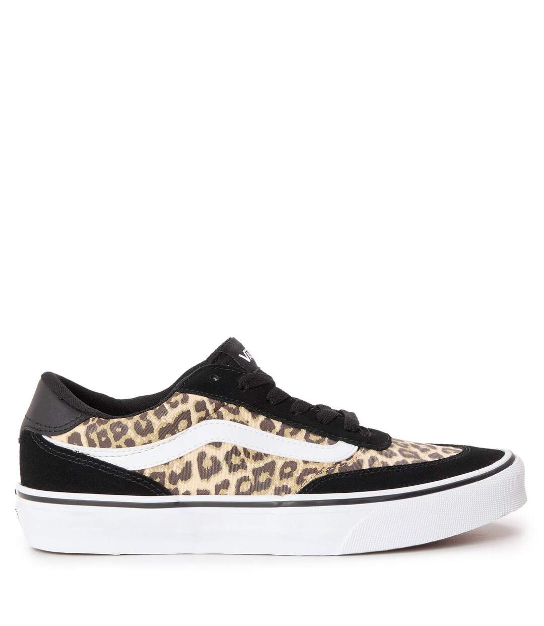 Womens/ladies Brooklyn Suede Trim Shoes Black Leopard Vans-1