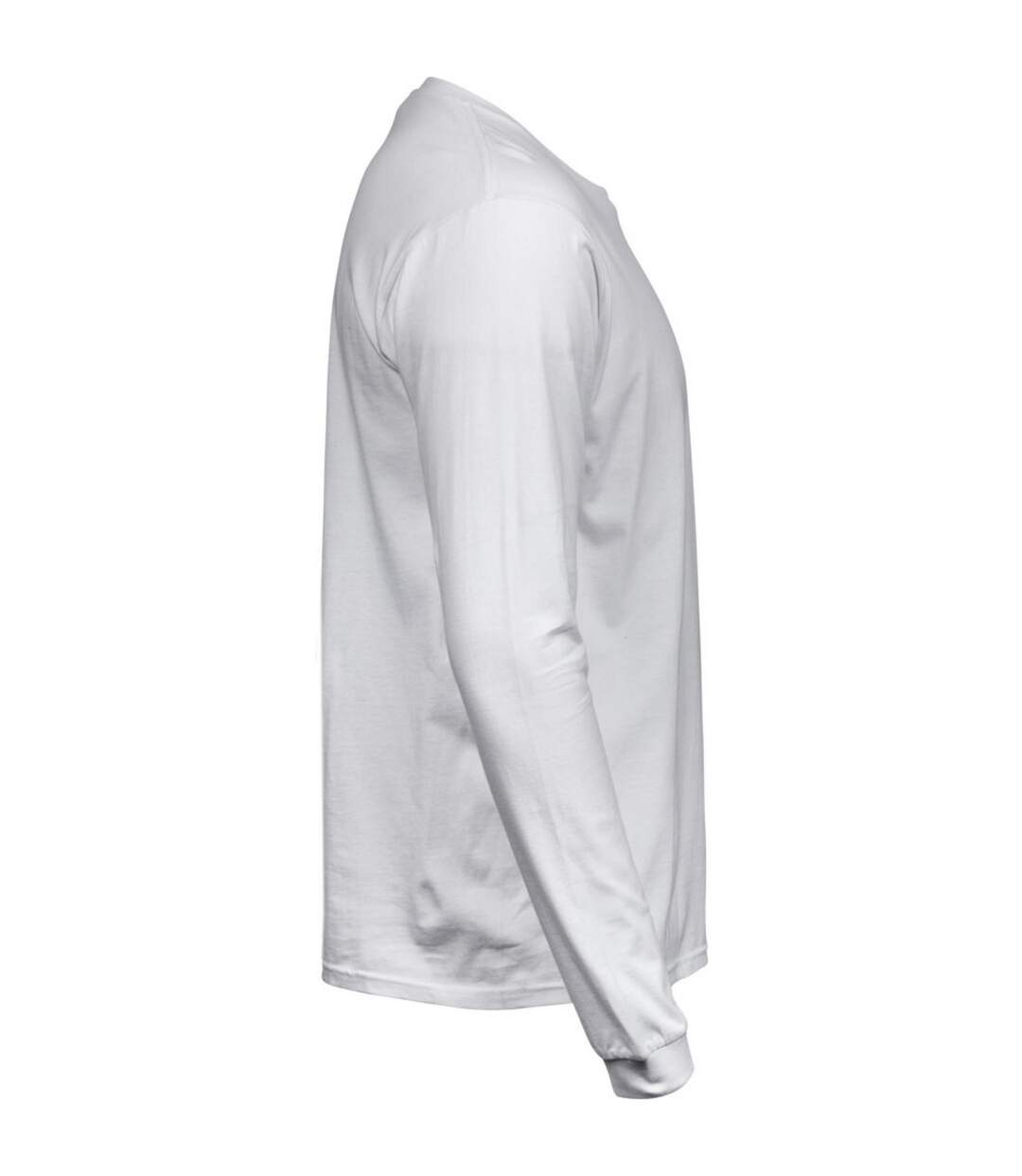 Mens Soft Long-sleeved T-shirt White Tee Jays-4
