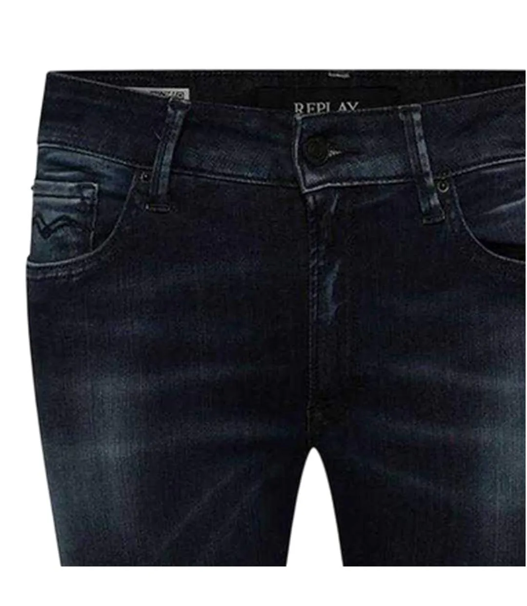 Womens/ladies Luz Cotton Skinny Jeans Blue Replay-4