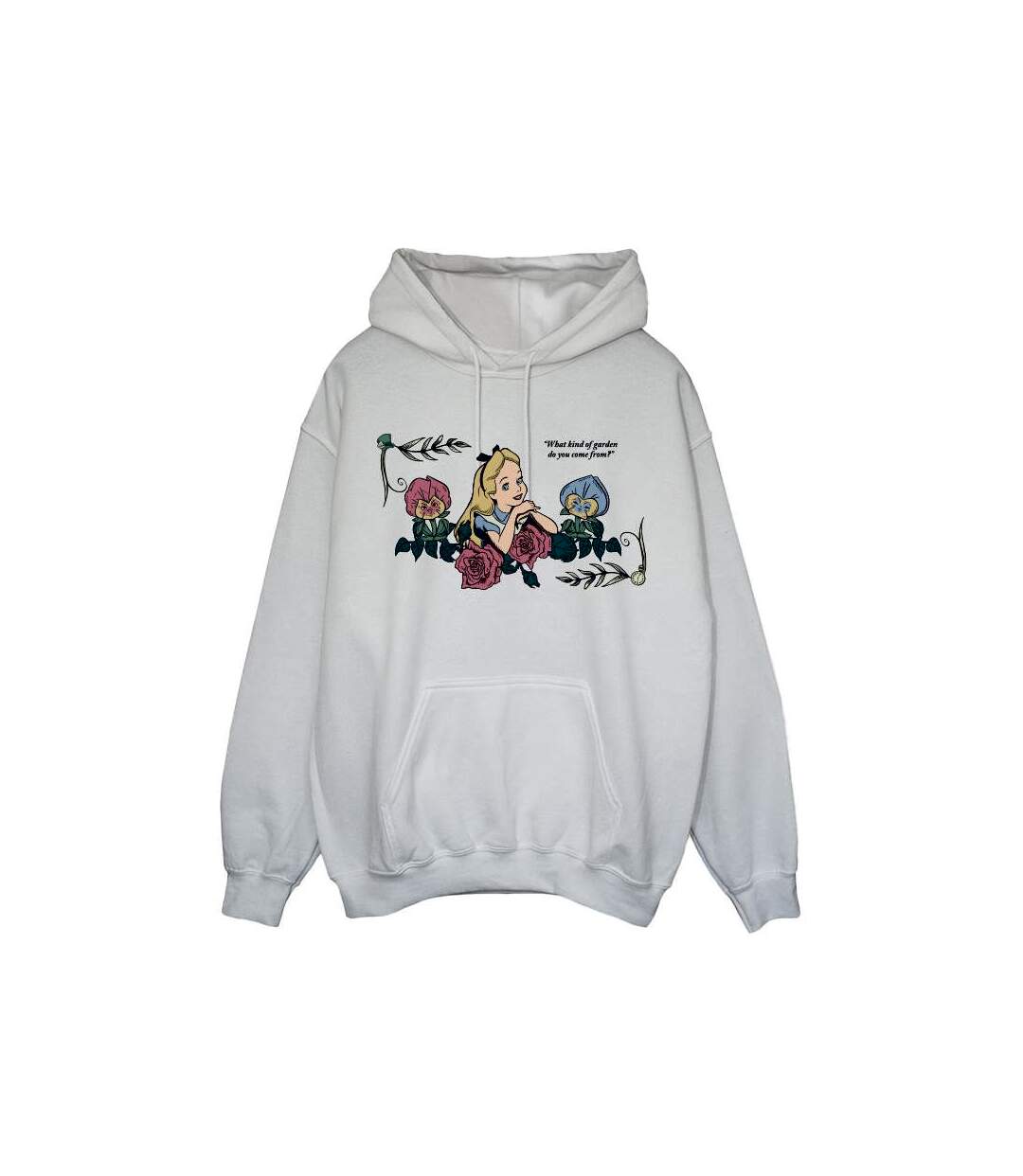 Disney - Sweat à capuche ALICE IN WONDERLAND WHAT KIND OF GARDEN - Femme (Blanc) - UTBI2988-1