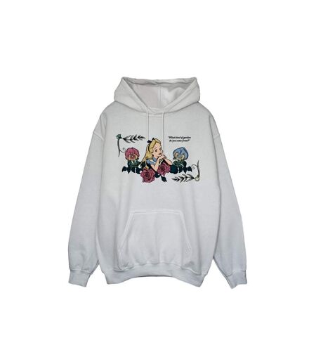 Disney - Sweat à capuche ALICE IN WONDERLAND WHAT KIND OF GARDEN - Femme (Blanc) - UTBI2988