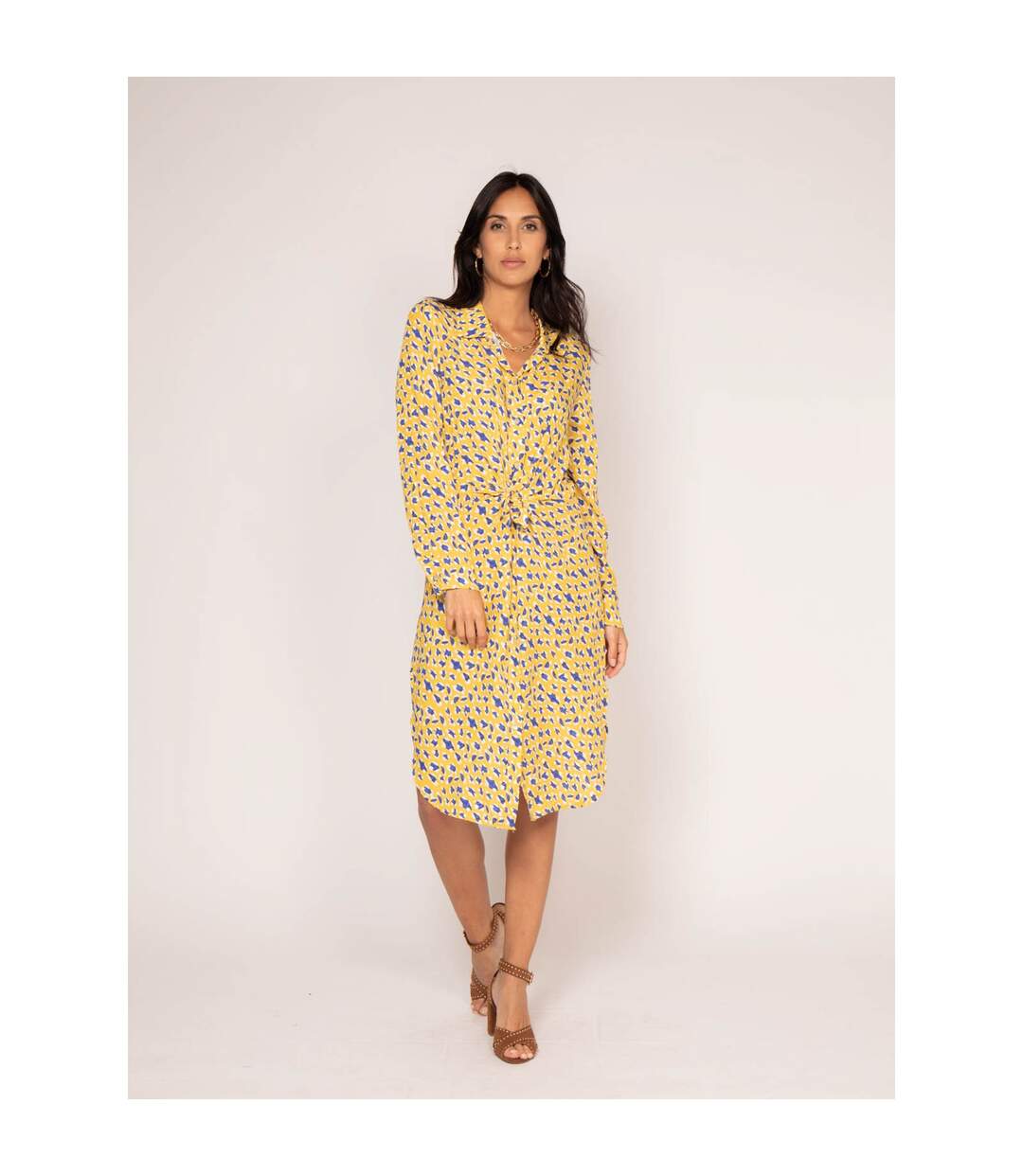 Robe chemise longue motifs IGIRL - Dona X Lisa-4