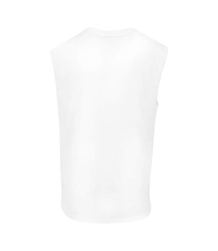 Mens New York Wording Sleeveless Tank Top Blanc Mister Tee